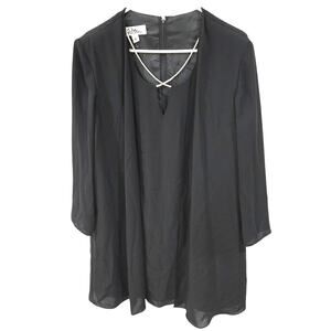 Patra Sz 16 Black Embellished Diamond Layered Dress